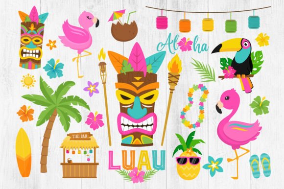 Download Luau Tropical Hawaiian Clipart Bundle - Hawaii Collection
