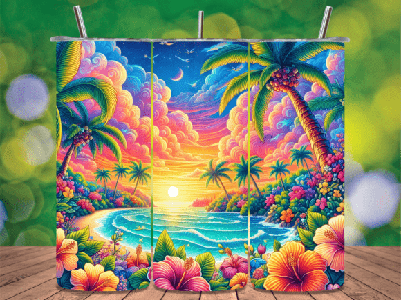 Download Hawaiian Beach Sunset Seascape Tumbler - Hawaii Collection