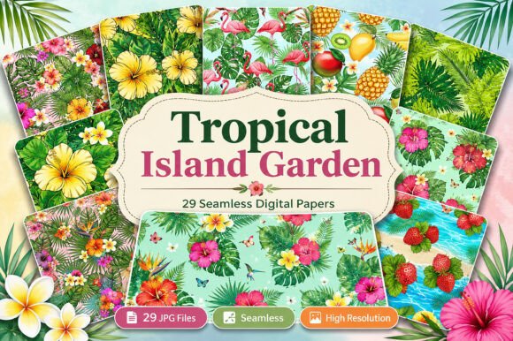 Download Tropical Island Garden Seamless Papers - Seamless papers Collection