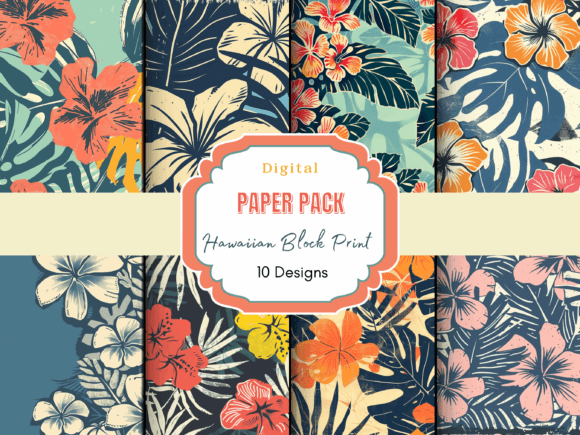 Download Vintage Hawaiian Block Print - Hawaii Collection