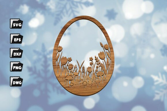 Download Wildflower Easter Egg Laser Cut File - Easter egg Collection