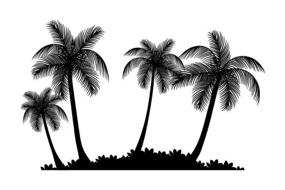 Download Silhouette of Coconut Trees Vector - Coconut trees Collection